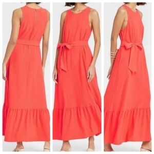 A new day Elegant coral long Sleeveless Dress S